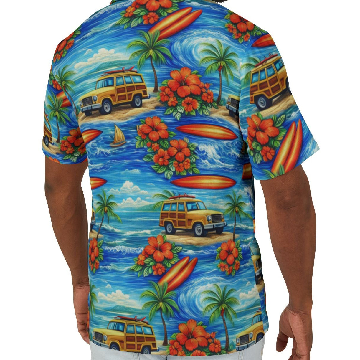 Men's 'Woody' Hawaiian Camp Shirt - Lightweight Eco-Recycled Material