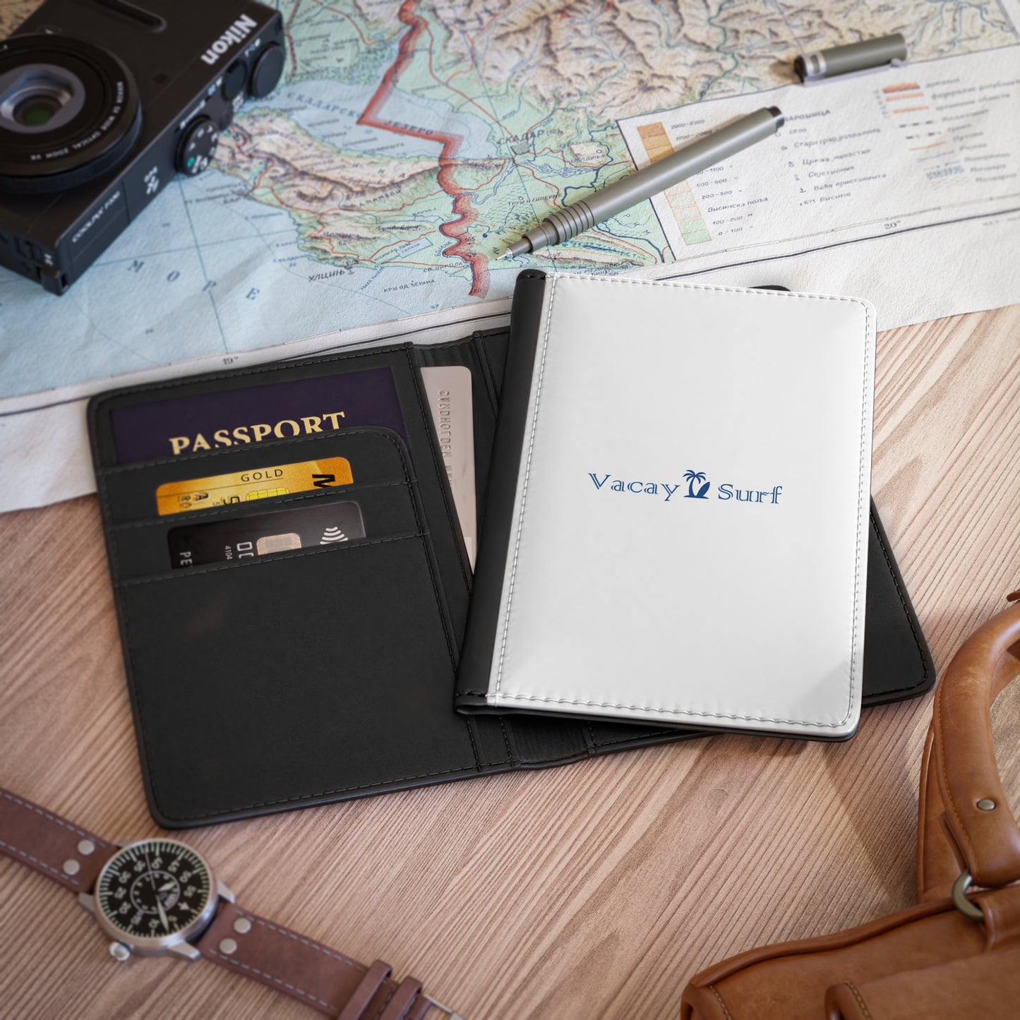 Passport Travel Wallet - Safety RFID Blocking Liner, Faux Leather