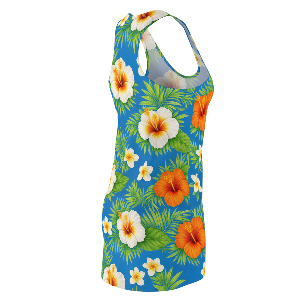 Tropical Hibiscus Floral Racerback Hawaiian Dress | Lightweight Sporty Fit