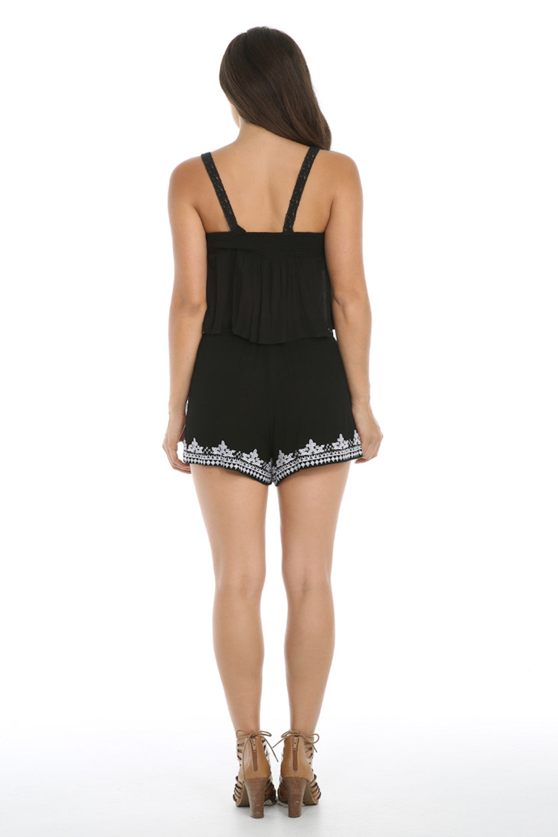 Women's Embroidered Night Dust Shorts | 100% Viscose, Tassel Accents