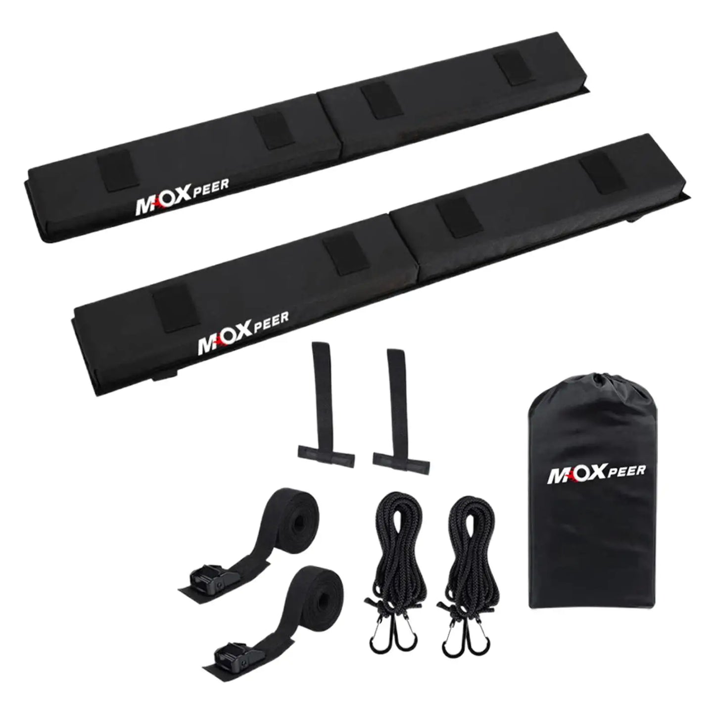 Soft Roof Rack Pads for Existing Racks - Portable with Tie Down Straps and Ropes