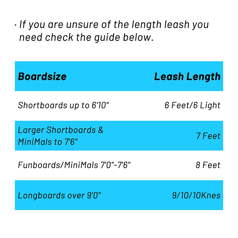 Surf Leash Black or Pink/Blue, 6 to 10 feet Length 7mm Thick, TPU, Stainless Swivel