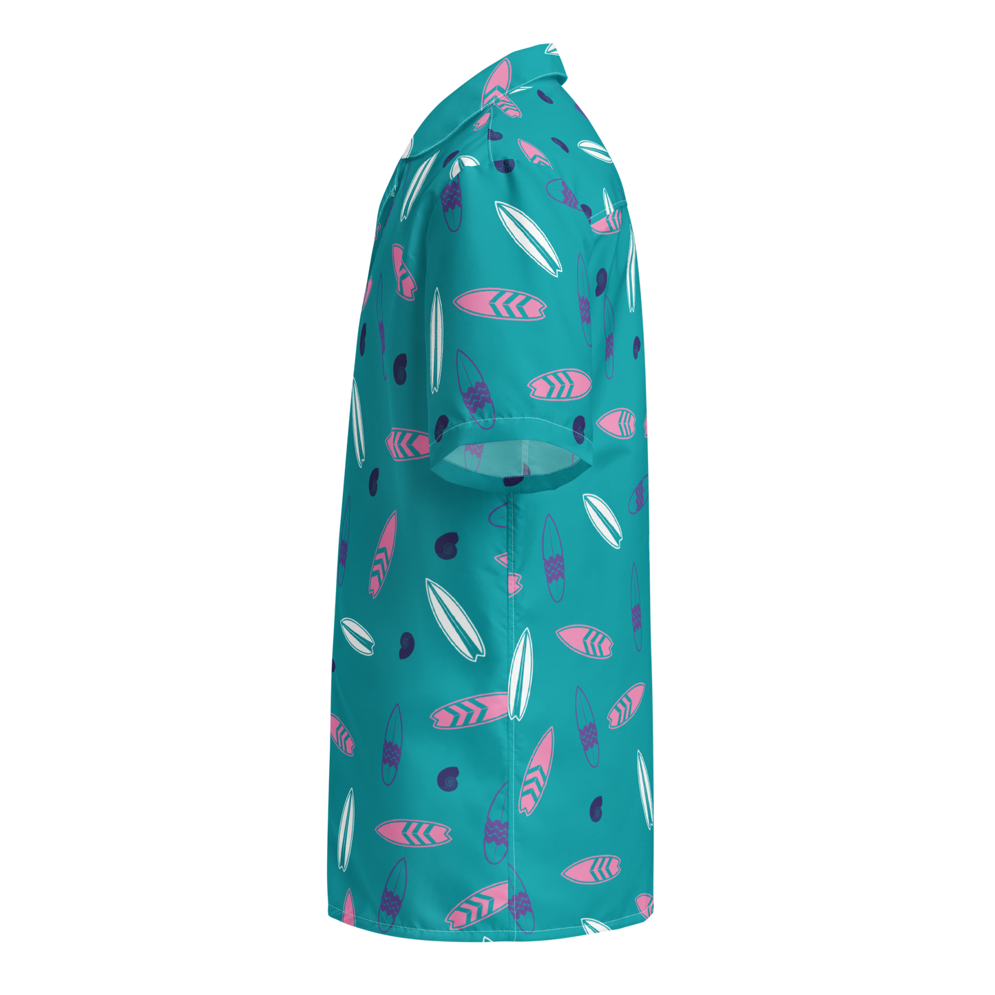 Men's Surfboard Design Button Down Hawaiian Shirt, UPF50+ Sun Protection