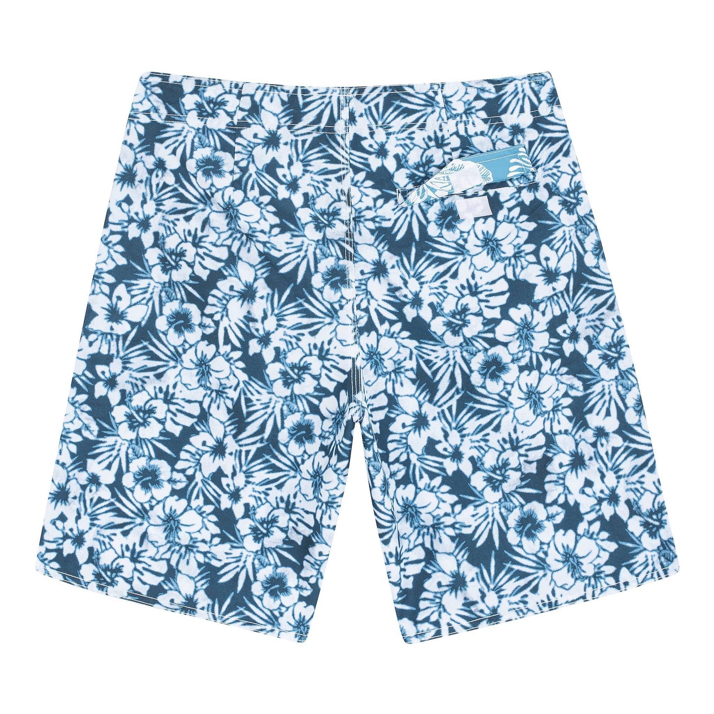 MAKENA Boardshorts | Blue Flower, 100% Recycled Eco-Friendly Surf Trunks