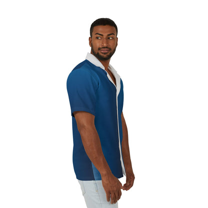 Men's Eco-Recycled Hawaiian Camp Shirt 'The Dreamer' - Lightweight, Blue