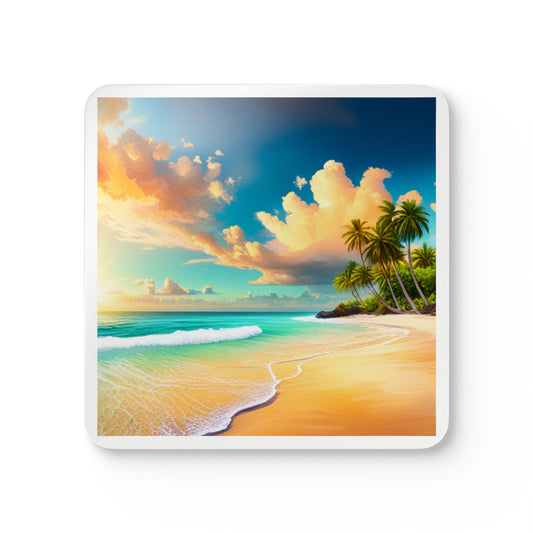 Coaster Set of 4 - Tropical Beach Design Home Decor Drink Coasters