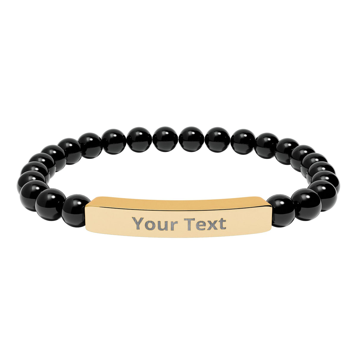 Personalized Natural Stone Stretch Bar Bracelet | Men/Women, Color Options