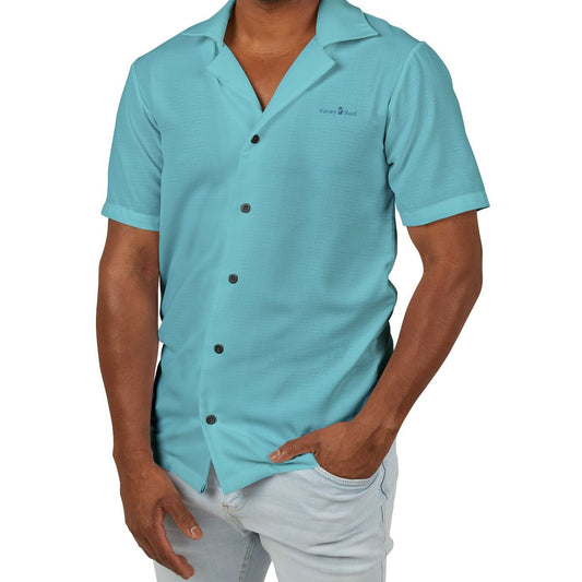 Men's Premium Hawaiian Camp Shirt | Soft Lightweight Fabric, Sky Blue