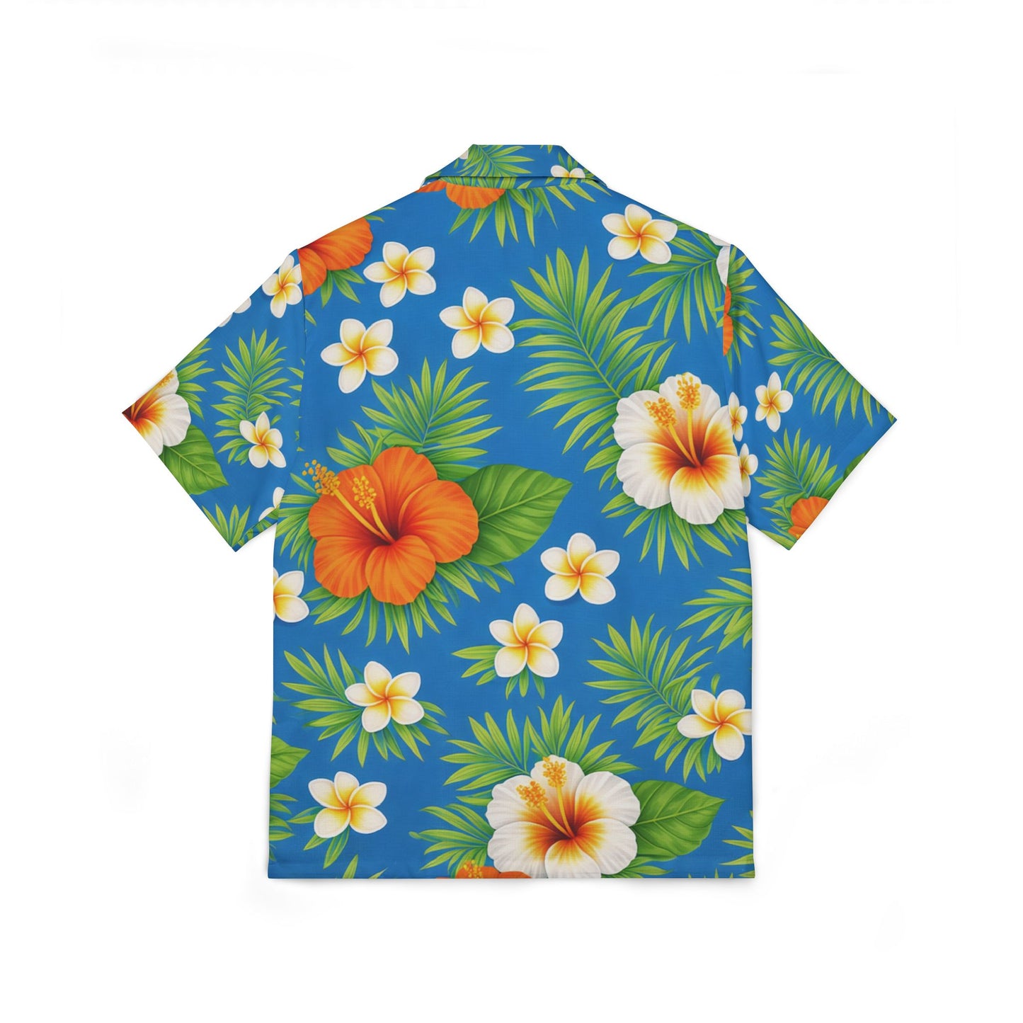 Men's Eco-Recycled Blue Green Hawaiian Camp Shirt - Lightweight, Recycled.
