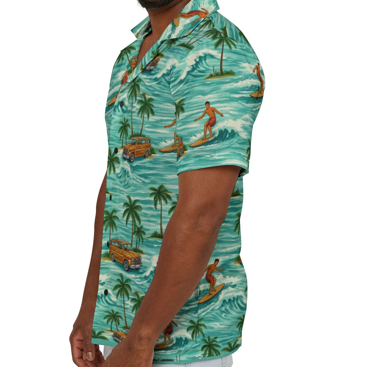 Men's 'Woody II' Hawaiian Camp Shirt - Lightweight Eco-Recycled Material