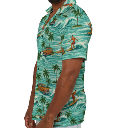 Men's 'Woody II' Hawaiian Camp Shirt - Lightweight Eco-Recycled Material