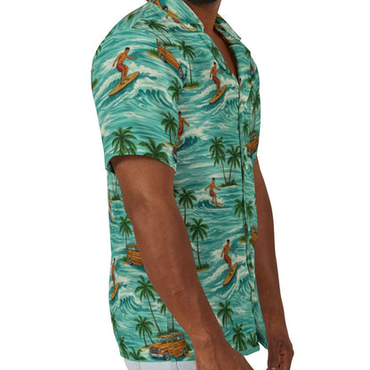 Men's 'Woody II' Hawaiian Camp Shirt - Lightweight Eco-Recycled Material