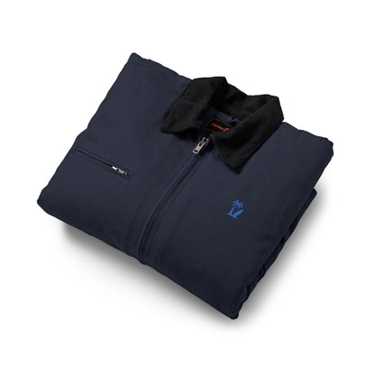 Men's Embroidered Cotton Faux-Duck Cloth Jacket | Canvas, Color Options