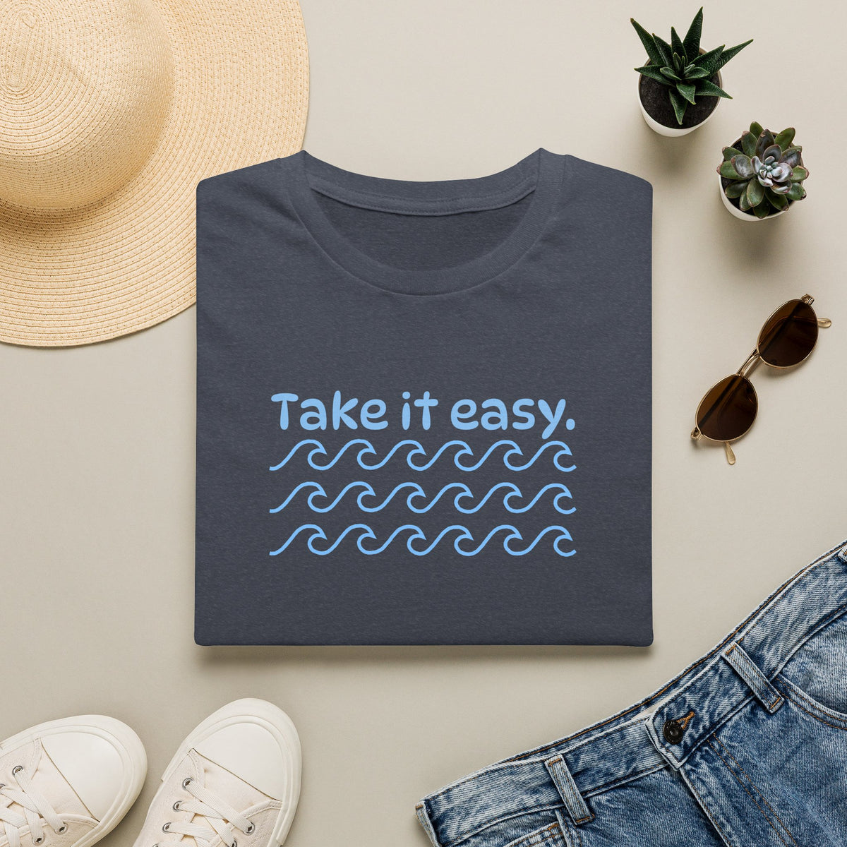 Take it Easy T-Shirt | Men/Women Soft Heather Style Shirt, Color Options
