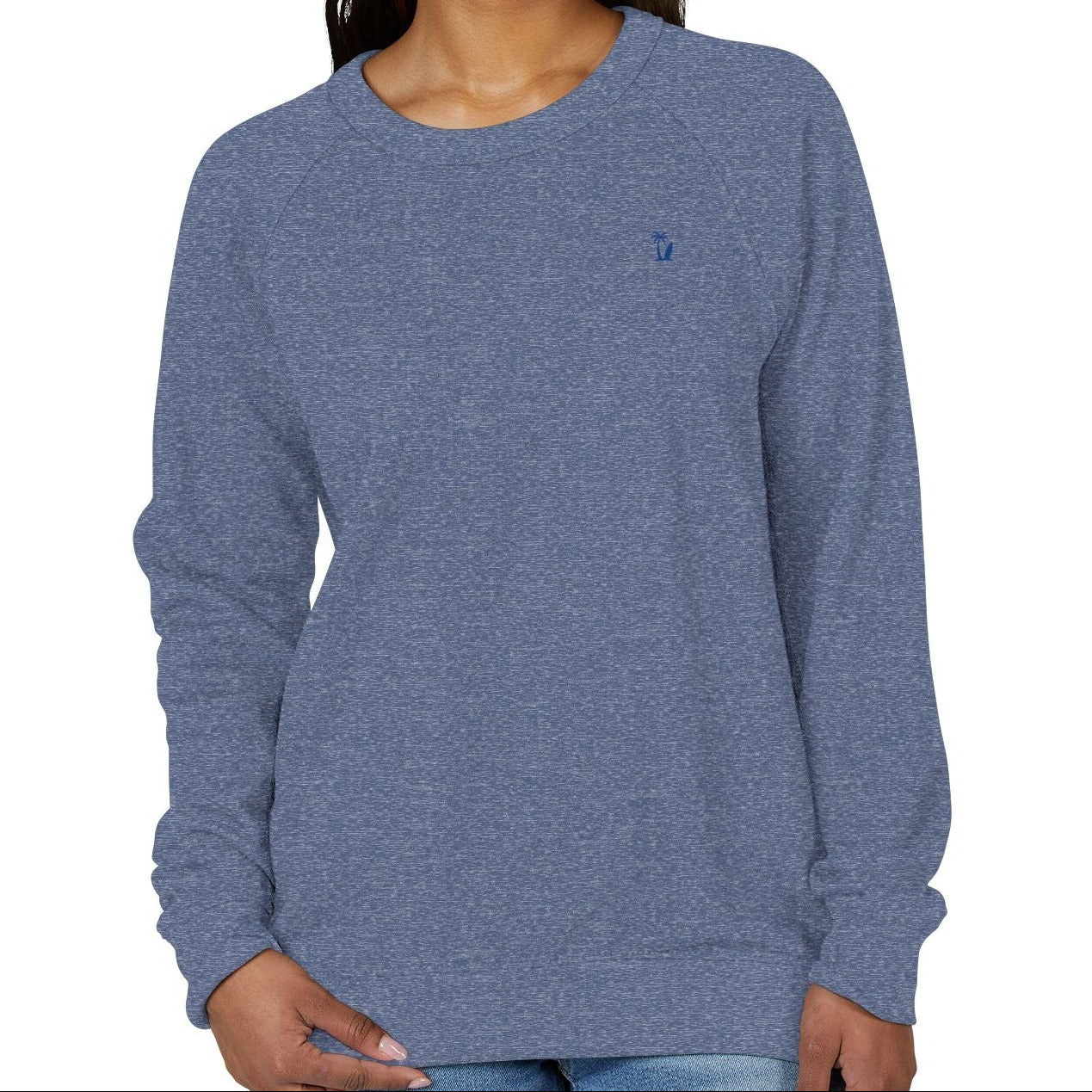 Women's Minimal VS Raglan Crewneck Sweatshirt, French Terry, Color Options