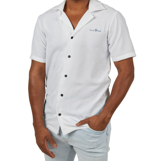 Men's Premium Hawaiian Camp Shirt | Minimal Soft Lightweight Fabric, White