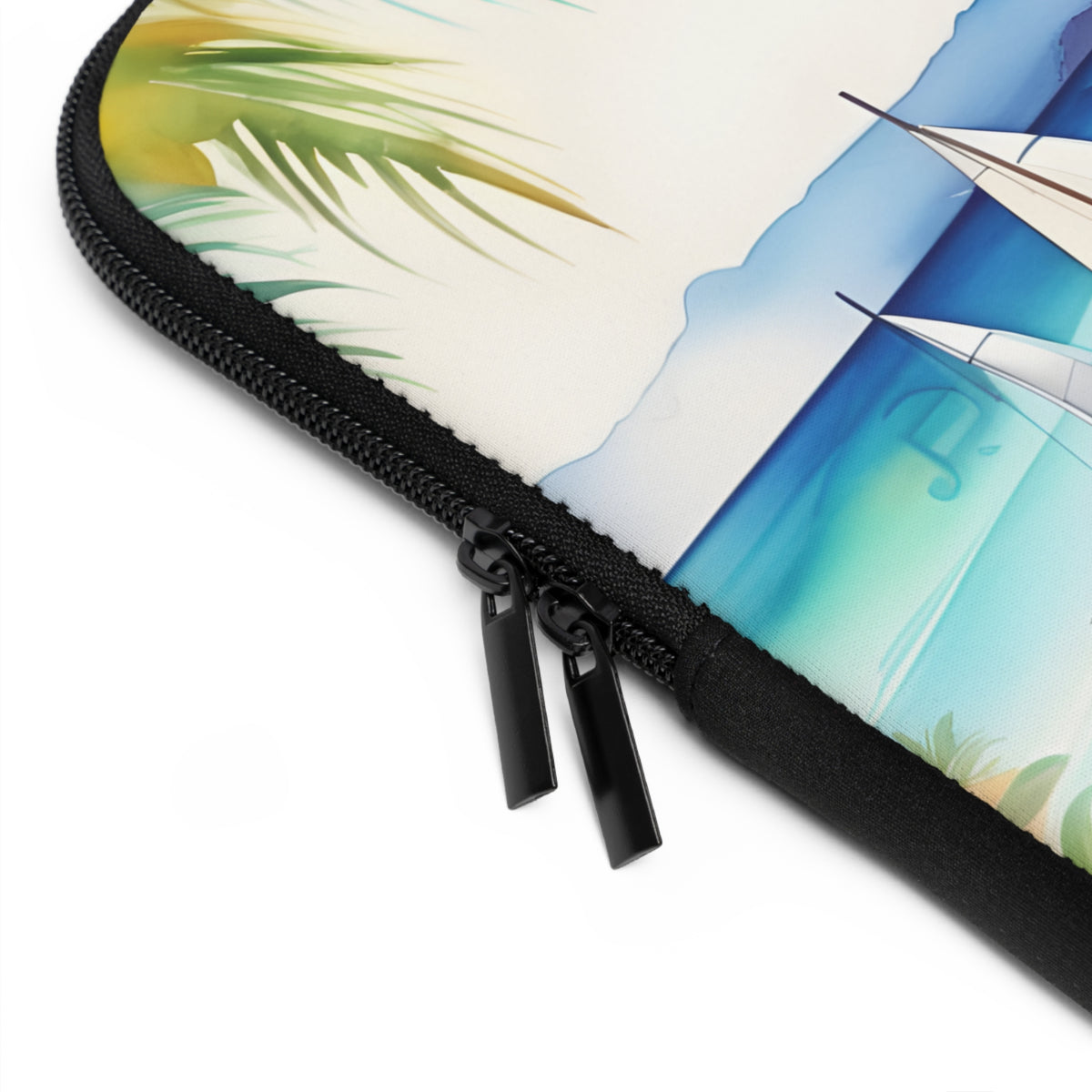 Laptop Sleeve Cover | Art Print Paradise Beach View, 7" to 17" Size Options
