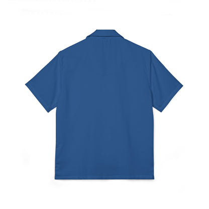 Men's Eco-Recycled Blue Hawaiian Camp Shirt - Minimal Soft Lightweight