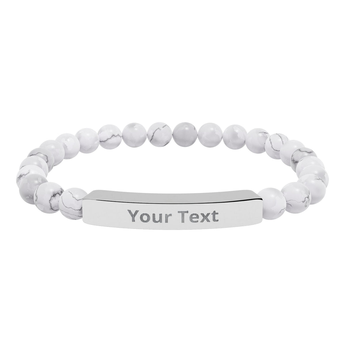 Personalized Natural Stone Stretch Bar Bracelet | Men/Women, Color Options