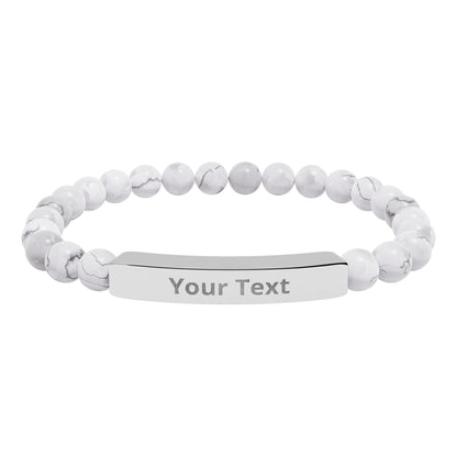 Personalized Natural Stone Stretch Bar Bracelet | Men/Women, Color Options