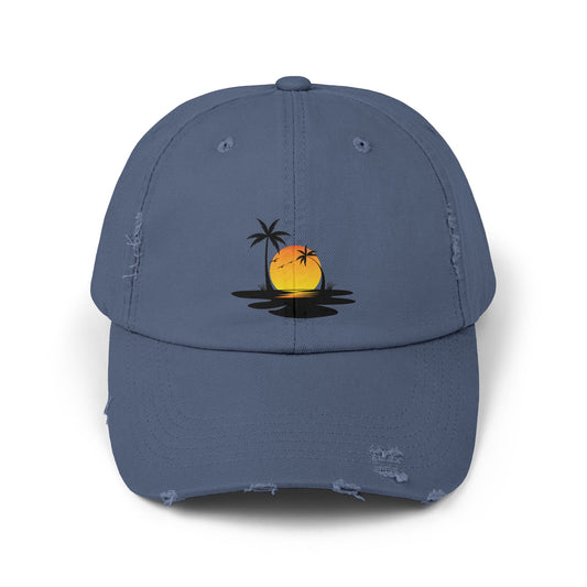 Vacation Vibaruski Distressed Hat | 100% Cotton Twill Beach Cap, Color Options