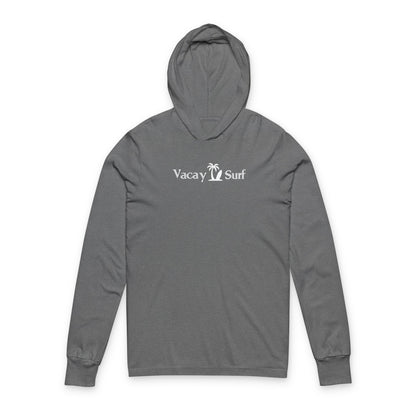 Vacay Surf Hooded Long Sleeve Tee - Lightweight Beach Hoodie, Color Options