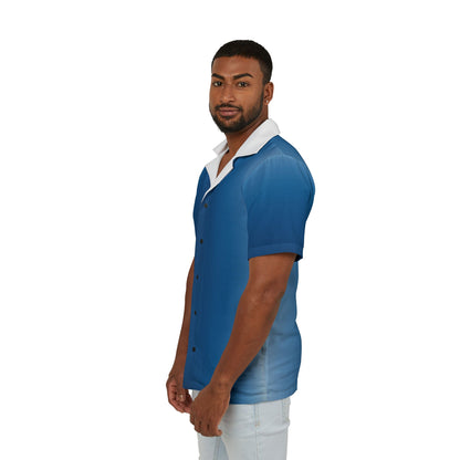 Men's Eco-Recycled Hawaiian Camp Shirt 'The Dreamer' - Lightweight, Blue