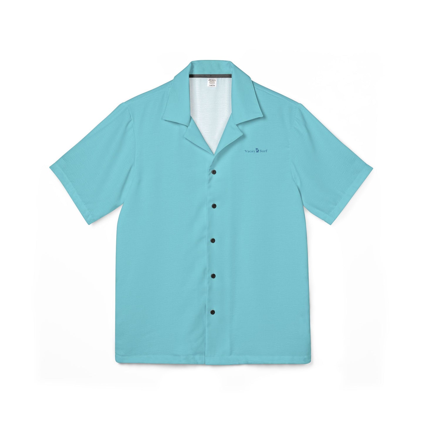 Men's Light Blue Eco-Recycled Hawaiian Camp Shirt - Minimal, Lightweight