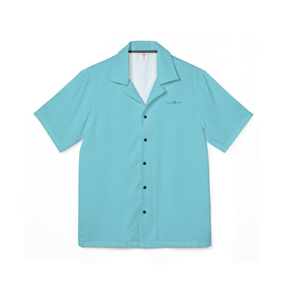 Men's Light Blue Eco-Recycled Hawaiian Camp Shirt - Minimal, Lightweight