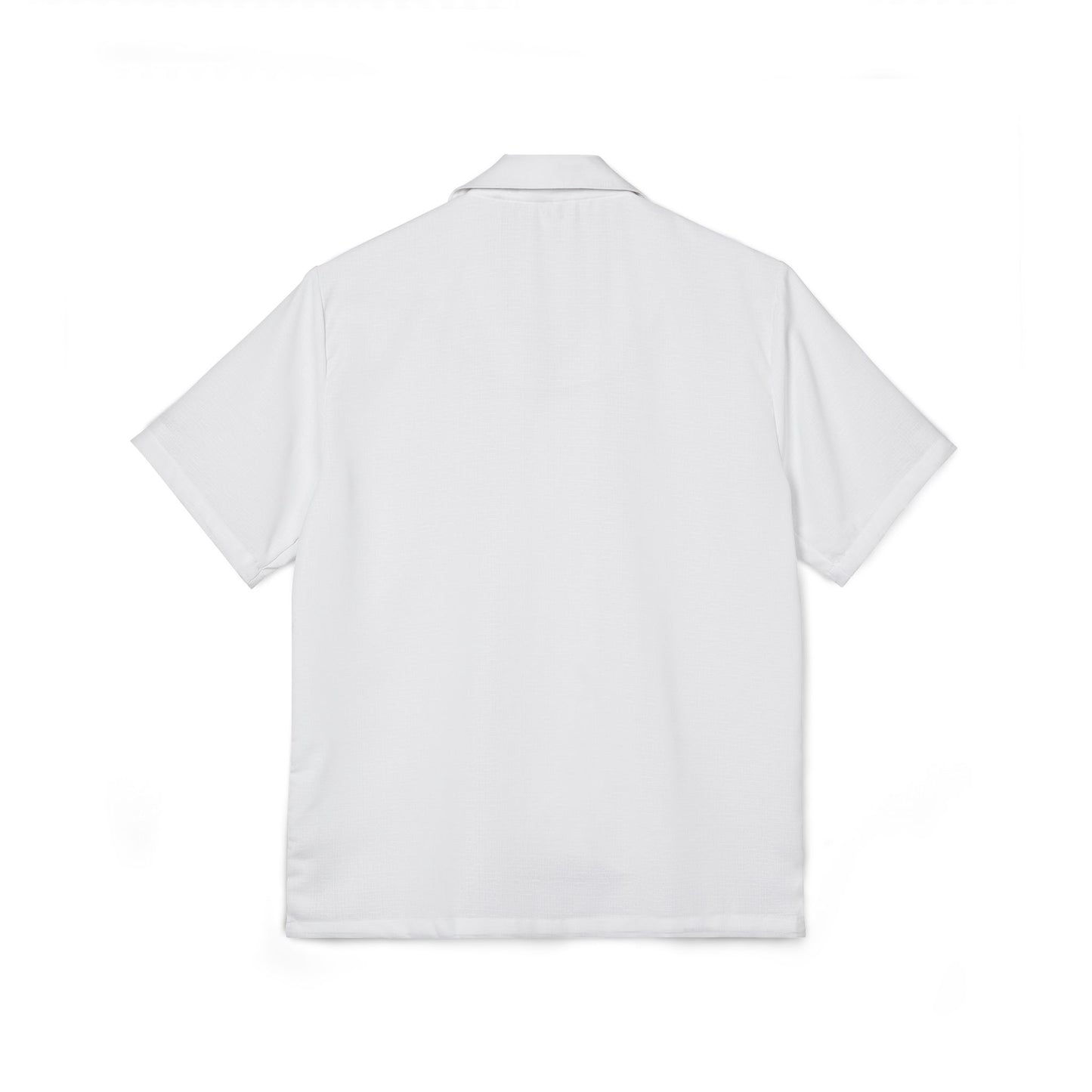 Men's White Eco-Recycled Hawaiian Camp Shirt - Minimal, Soft, Lightweight