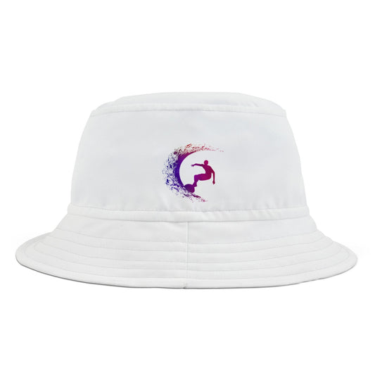 Getting Barreled Bucket Hat, Sun Protection Outdoor Beach Cap - White