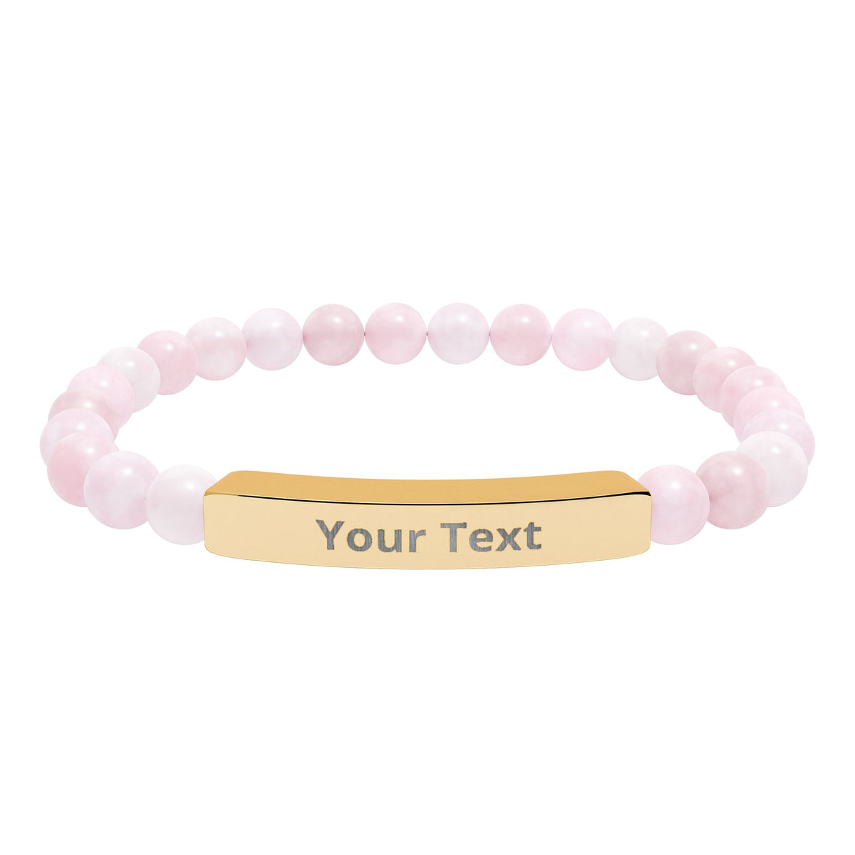 Personalized Natural Stone Stretch Bar Bracelet | Men/Women, Color Options