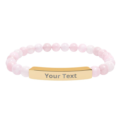 Personalized Natural Stone Stretch Bar Bracelet | Men/Women, Color Options