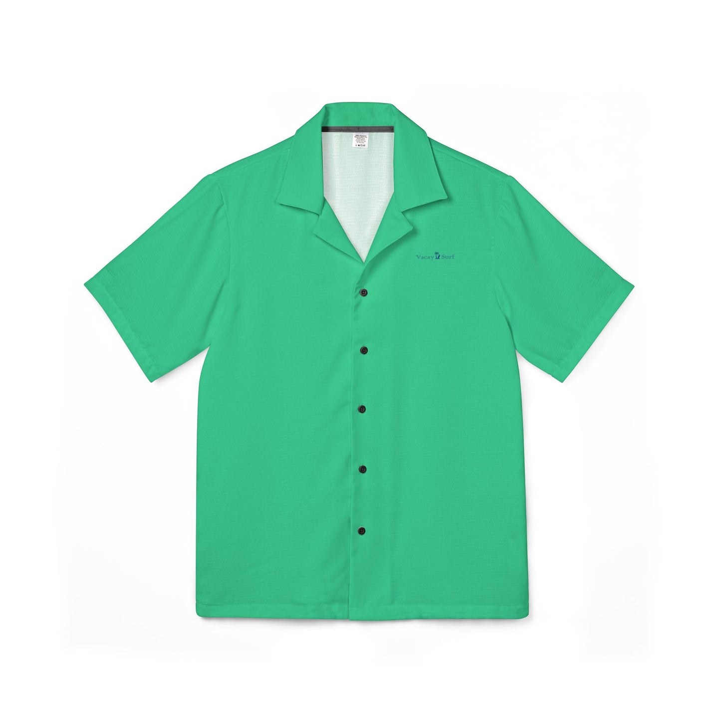 Men's Eco-Recycled Green Hawaiian Camp Shirt - Minimal, Soft, Lightweight