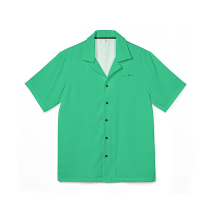 Men's Eco-Recycled Green Hawaiian Camp Shirt - Minimal, Soft, Lightweight