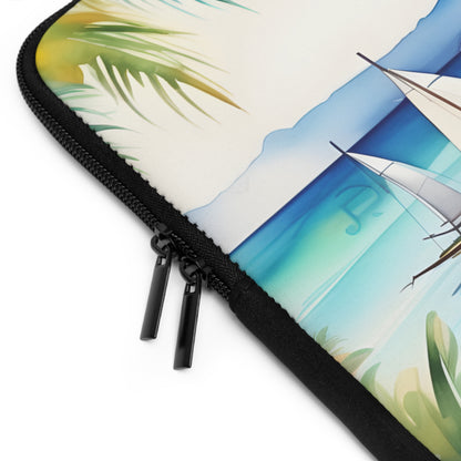 Laptop Sleeve Cover | Art Print Paradise Beach View, 7" to 17" Size Options