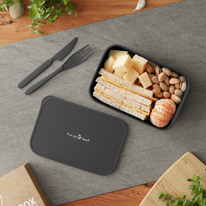 Sustainable Lunch / Bento Box | 100% PLA Bioplastic, Fitted Lid, Band, PLA Utensils