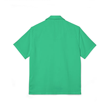 Men's Eco-Recycled Green Hawaiian Camp Shirt - Minimal, Soft, Lightweight