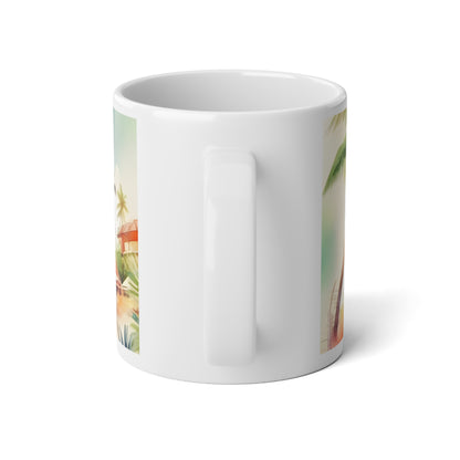 Jumbo Mug, Tropical Paradise Beach Seascape, 20oz
