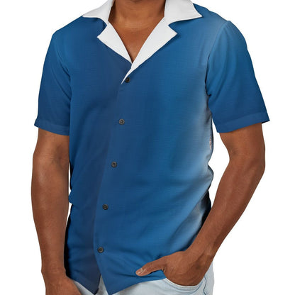 Men's Eco-Recycled Hawaiian Camp Shirt 'The Dreamer' - Lightweight, Blue