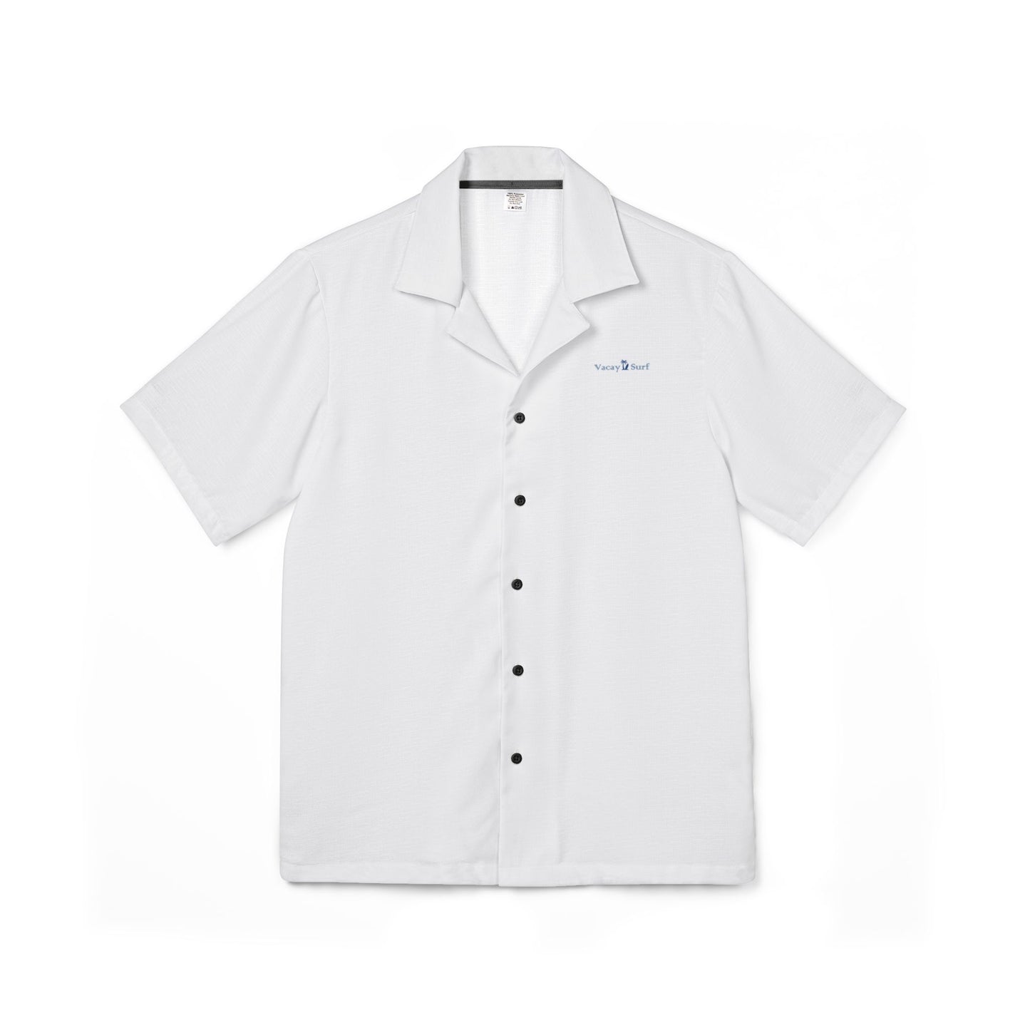 Men's White Eco-Recycled Hawaiian Camp Shirt - Minimal, Soft, Lightweight