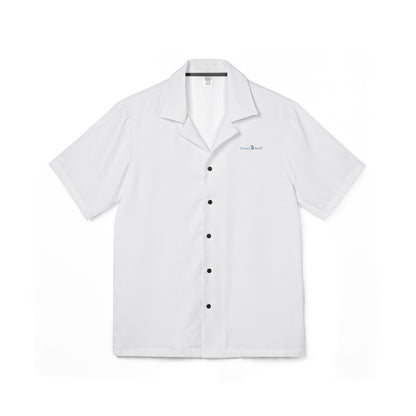 Men's White Eco-Recycled Hawaiian Camp Shirt - Minimal, Soft, Lightweight