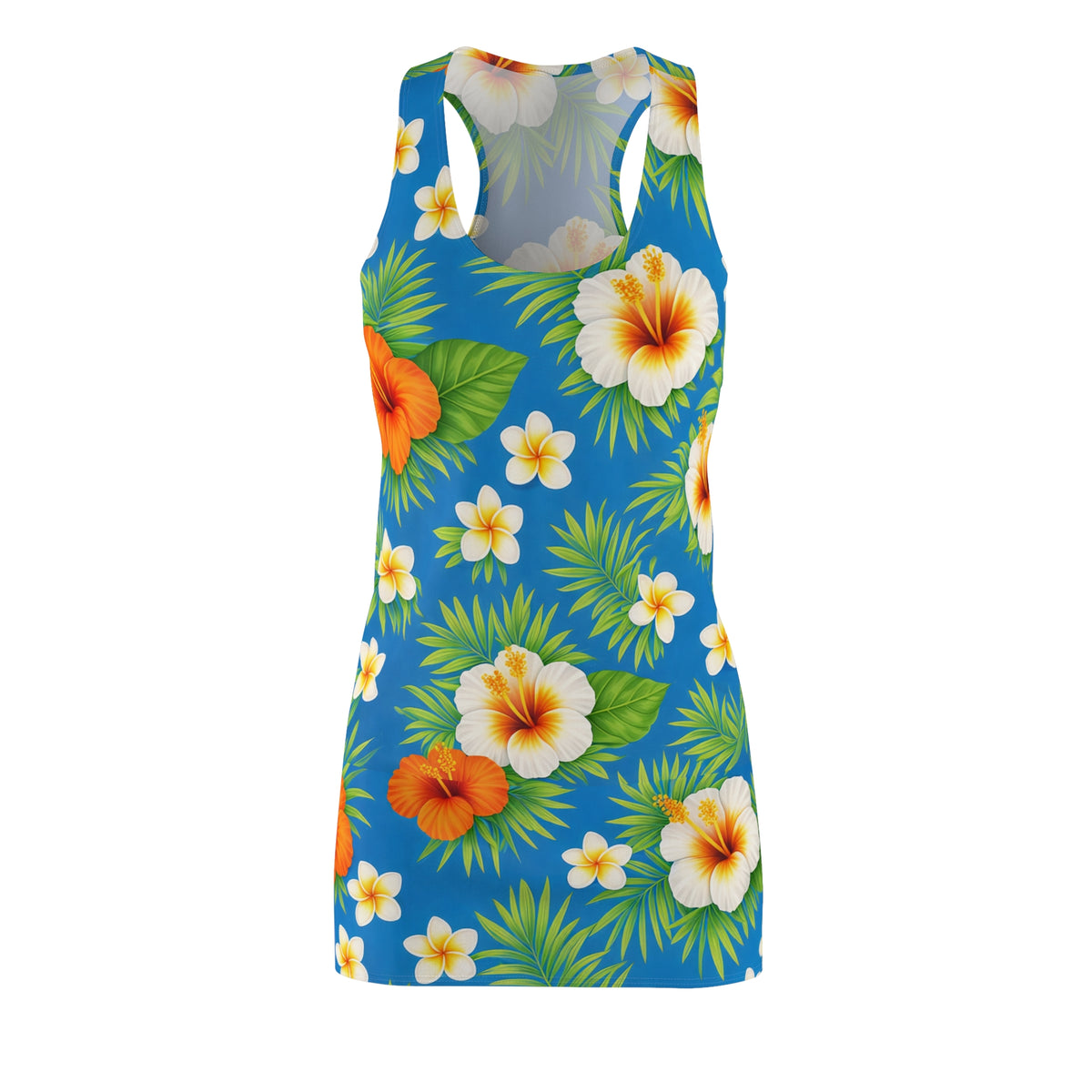 Tropical Hibiscus Floral Racerback Hawaiian Dress | Lightweight Sporty Fit