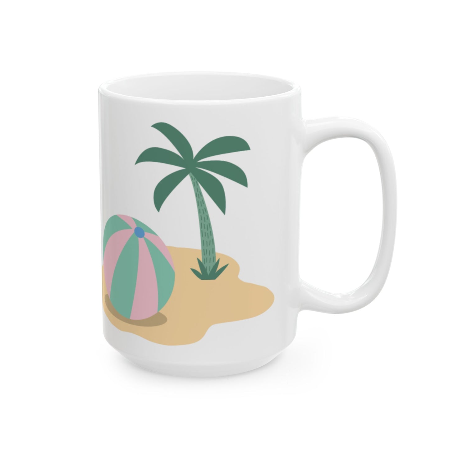 Beach Style Coffee Mug, Ceramic Coffee Cup, 11oz or 15oz Size, Perfect Gift