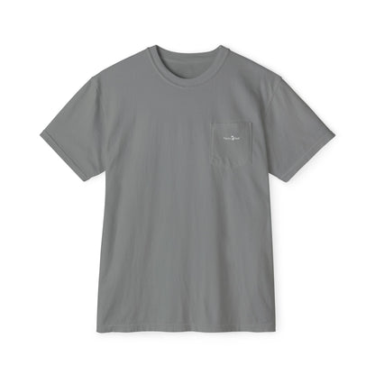 Pocket Tee - Minimal Pocket T-Shirt, 100% Cotton, Navy/Gray Color Optons