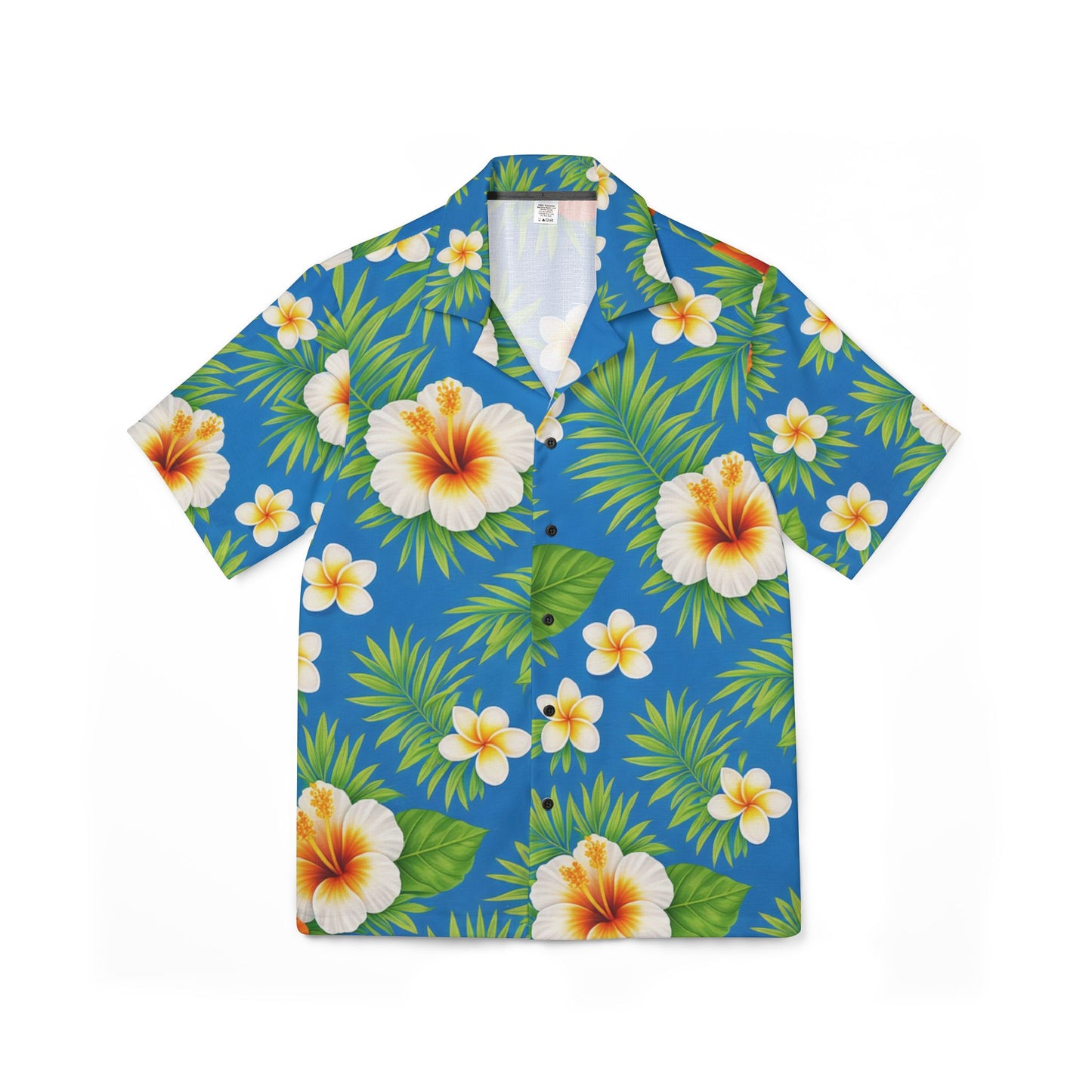 Men's Eco-Recycled Blue Green Hawaiian Camp Shirt - Lightweight, Recycled.