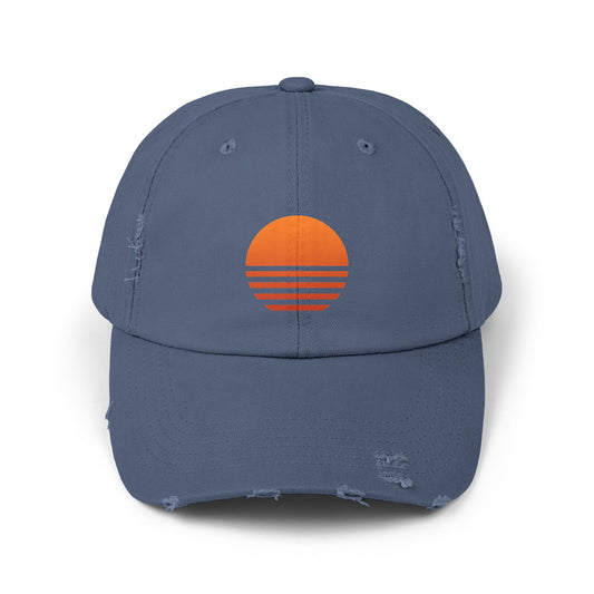 Sun Design Distressed Hat | 100% Cotton Twill Cap, Color Options