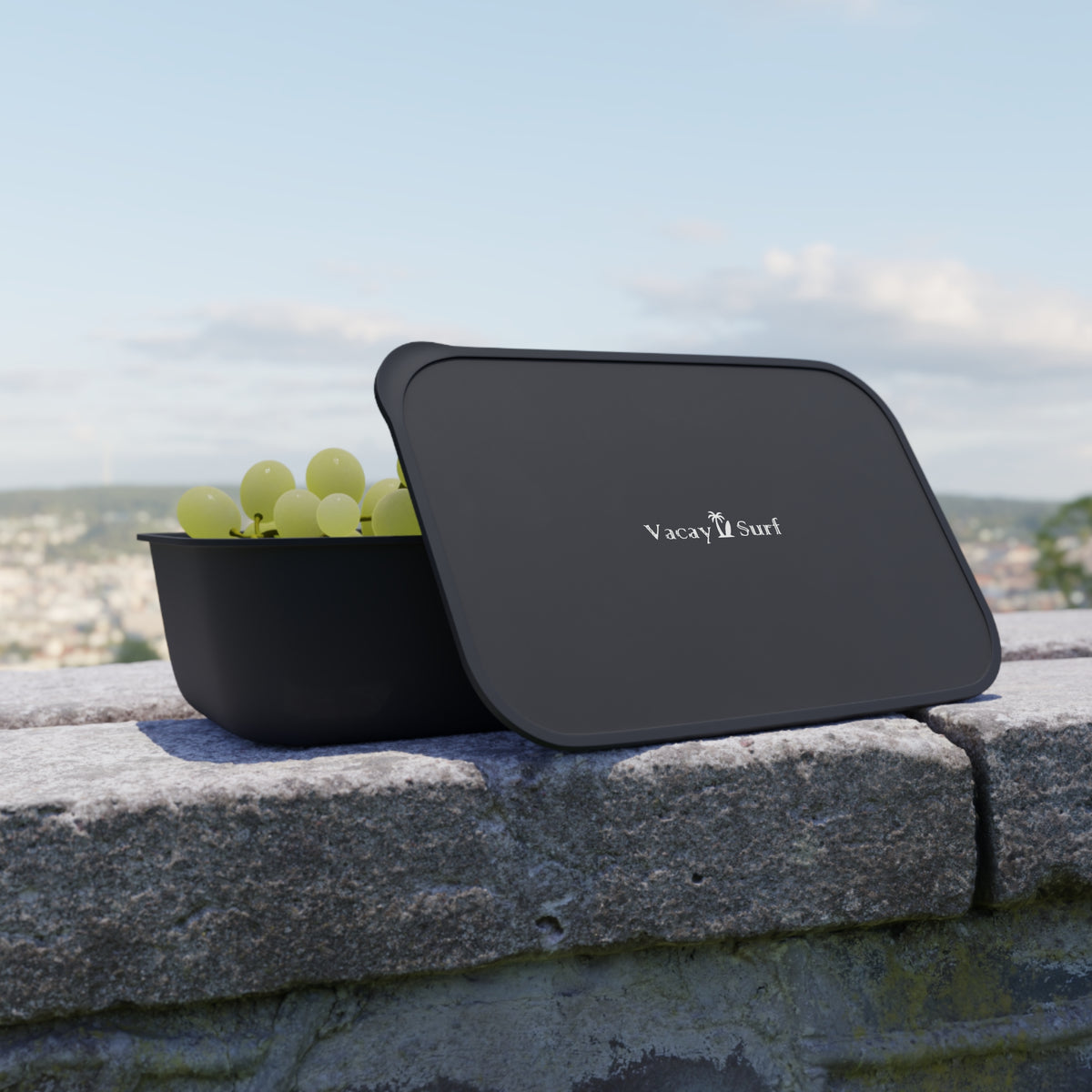 Sustainable Lunch / Bento Box | 100% PLA Bioplastic, Fitted Lid, Band, PLA Utensils