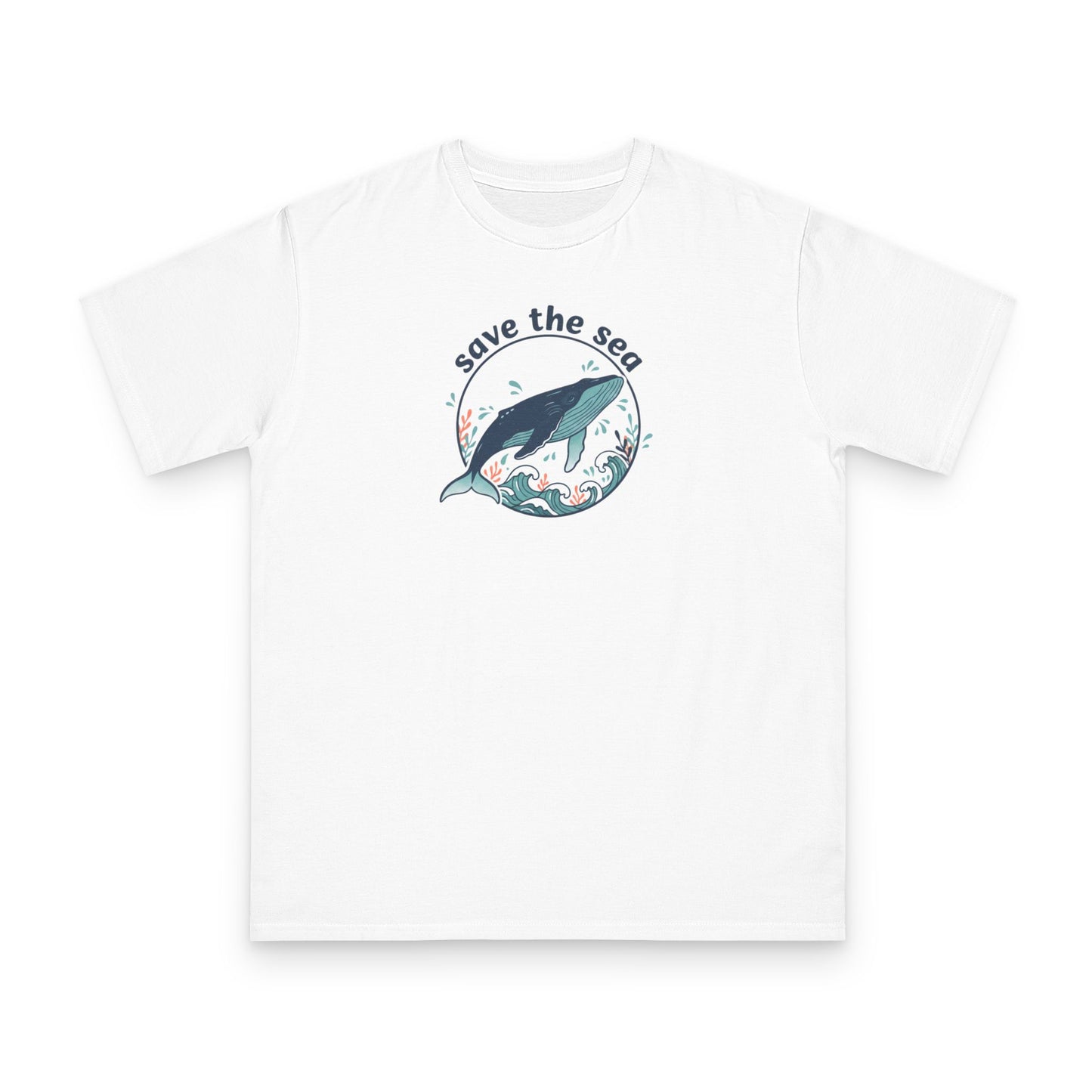 Save the Sea Whale T-Shirt — Organic Cotton Tee, Ocean Conservation Tee