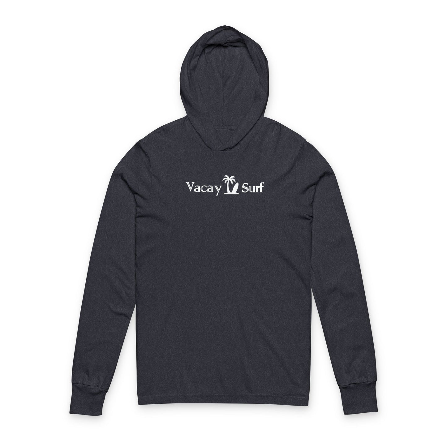 Vacay Surf Hooded Long Sleeve Tee - Lightweight Beach Hoodie, Color Options